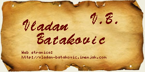 Vladan Bataković vizit kartica